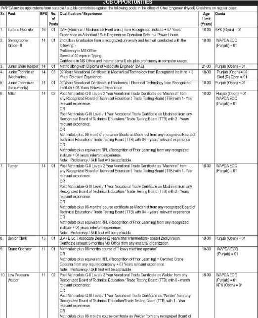 WAPDA Jobs 2024 Advertisement