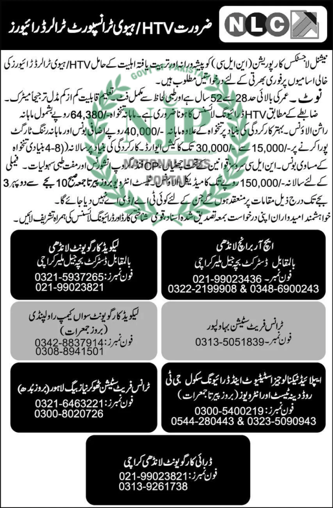 NLC Jobs Advertisement 2024