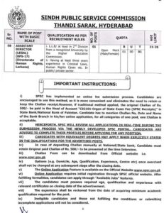 Sindh Public Service Commission Announces SPSC Jobs Openings for June 2024