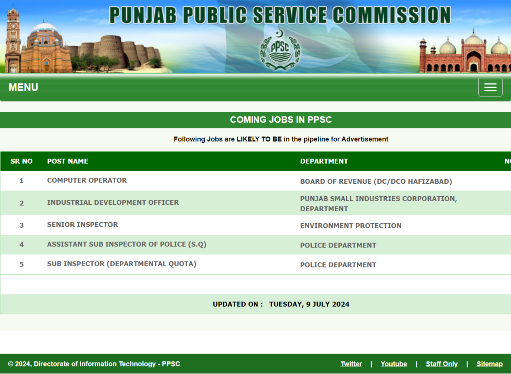 Punjab Police Jobs Advertisement