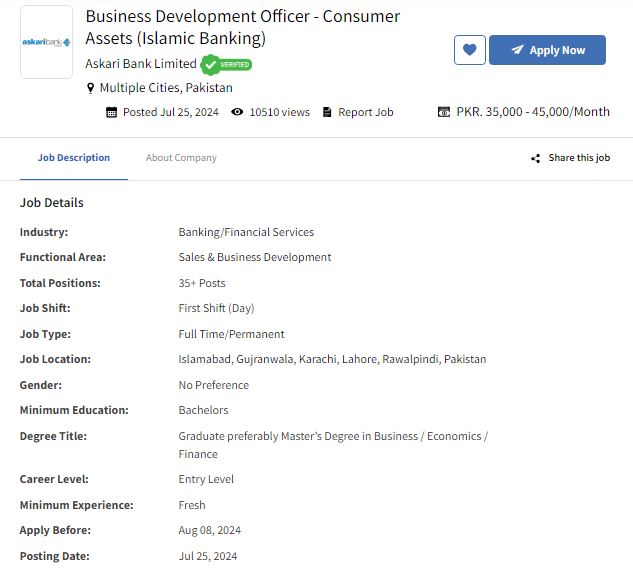 Latest Askari Bank Jobs